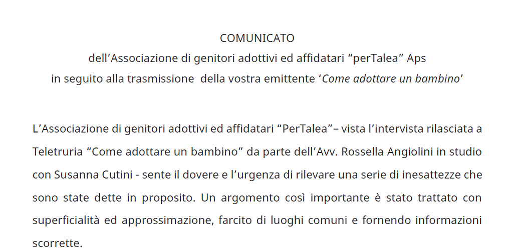 Comunicato di replica a Teletruria